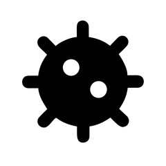 Virus Shape with Radial Spikes Outline Icon – Microbiology and Pathogen Vector Illustration