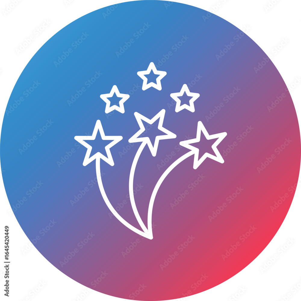 Poster fireworks line gradient circle background icon