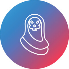 Grim Reaper Line Gradient Circle Background Icon
