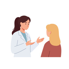 Consultation and Care: A medical professional engages in an empathetic consultation with a patient, focused on health and well-being. The scene conveys a message of trust, support.
