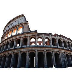 Naklejka premium Photo of Colosseum in Rome, Italy, isolated on transparent background
