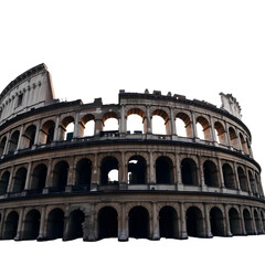 Naklejka premium Photo of Colosseum in Rome, Italy, isolated on transparent background