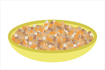 Israeli couscous. Vector simple color flat illustration.