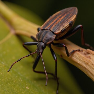 Intricate digital illustration portraying a kissing bug with high-definition details
