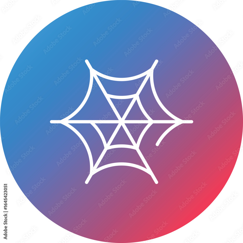 Poster spider web line gradient circle background icon