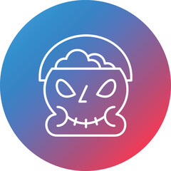Trick or Treat Line Gradient Circle Background Icon