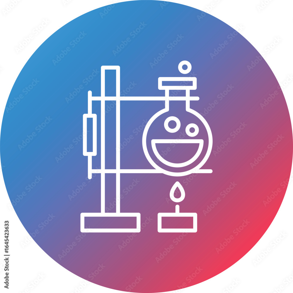 Poster experiment line gradient circle background icon