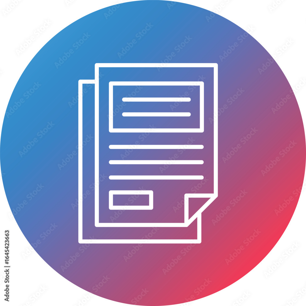 Poster files line gradient circle background icon