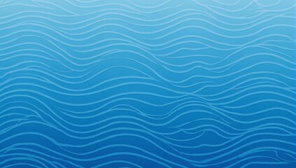 Obraz premium Stylized line art illustration of a minimal abstract wave pattern against a blue sea backdrop