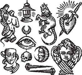Engraving Medieval age Vector Illustration