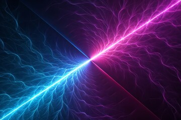 Abstract Lightning with Blue and Pink Energy