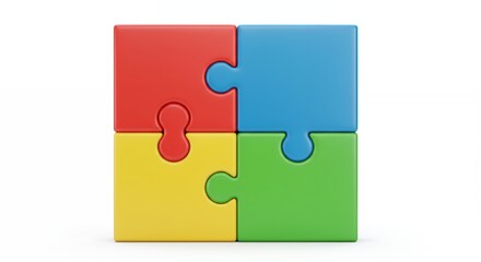 Colorful puzzle pieces arranged in grid