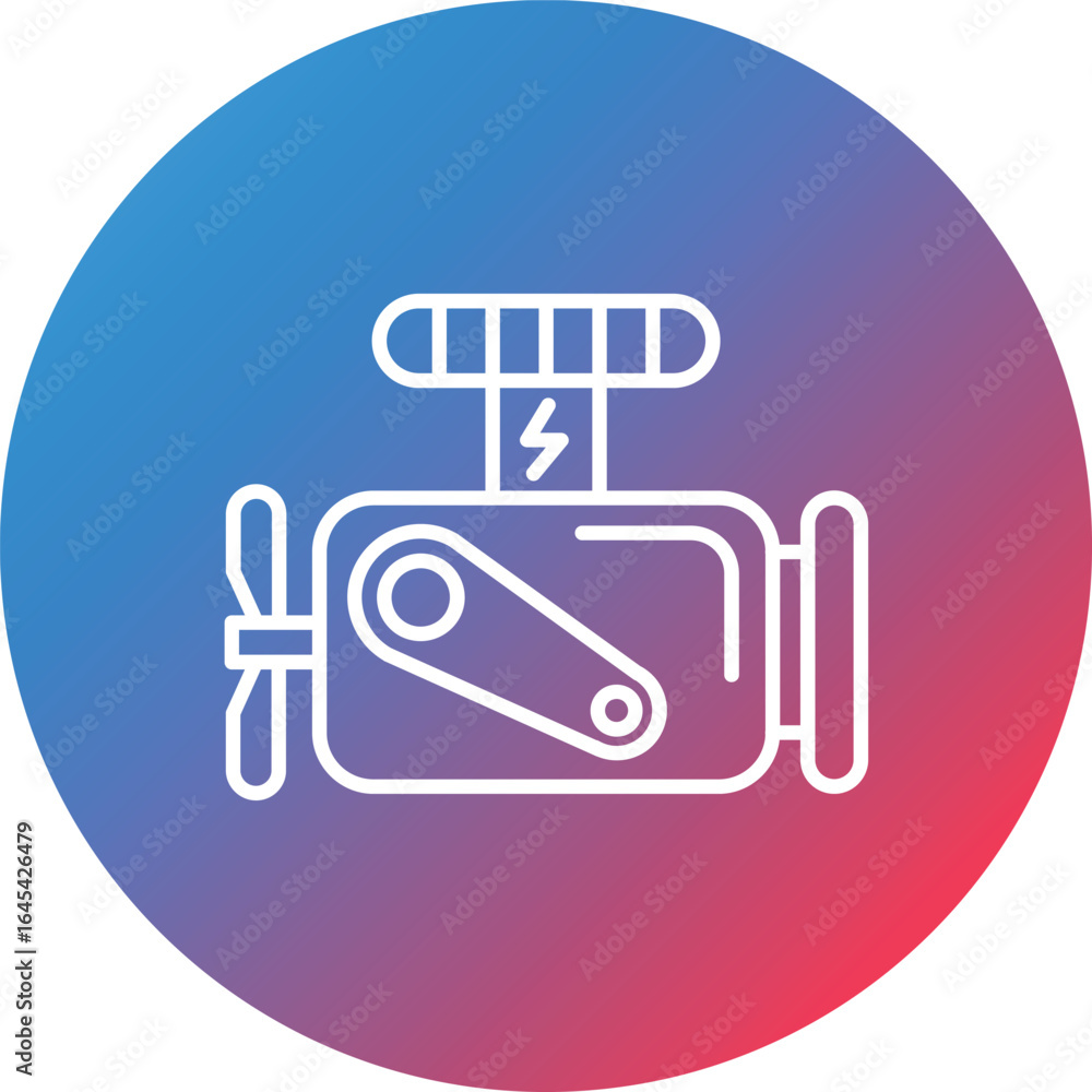 Poster engine line gradient circle background icon
