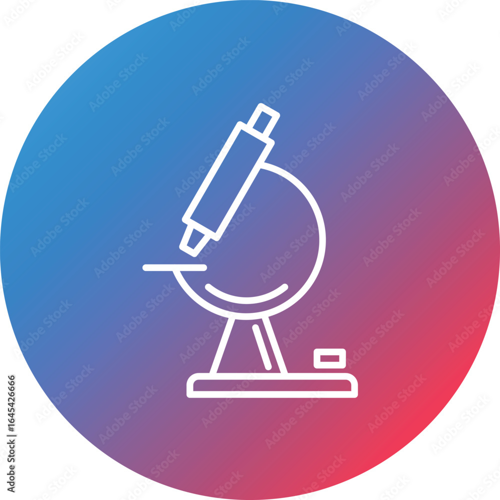 Poster microscope line gradient circle background icon