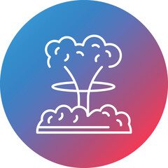 Nuclear Explosion Line Gradient Circle Background Icon