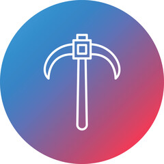 Pickaxe Line Gradient Circle Background Icon