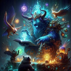 A mystical beast’s glowing enchanted truffle selection