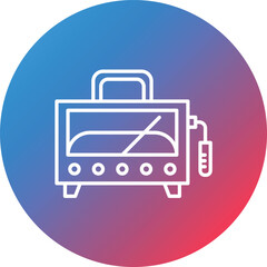 Radiation Detector Line Gradient Circle Background Icon