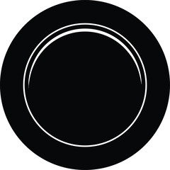 plate silhouette  vector illustaration on white background