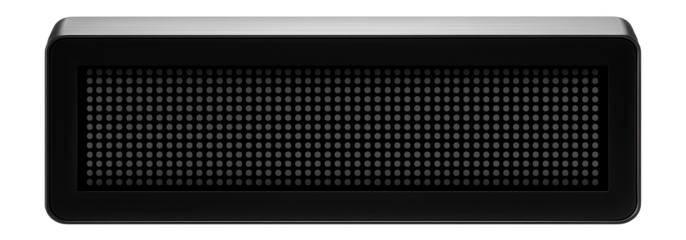 Compact digital route sign with monochrome LED dots and minimal bezel