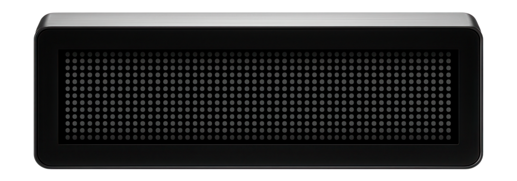 Compact digital route sign with monochrome LED dots and minimal bezel