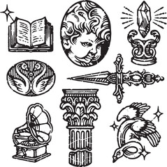 Engraving Medieval age Vector Illustration