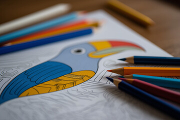 colored pencils and pens