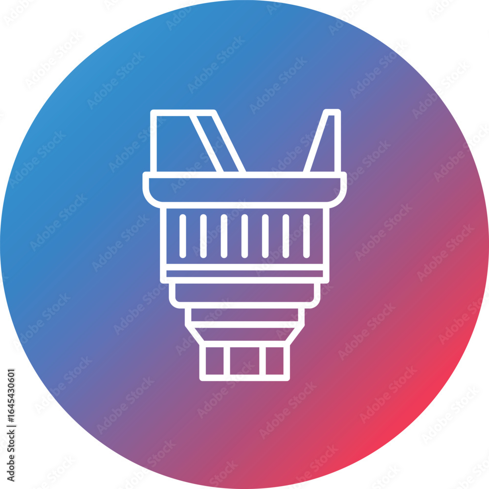 Poster camera lens line gradient circle background icon