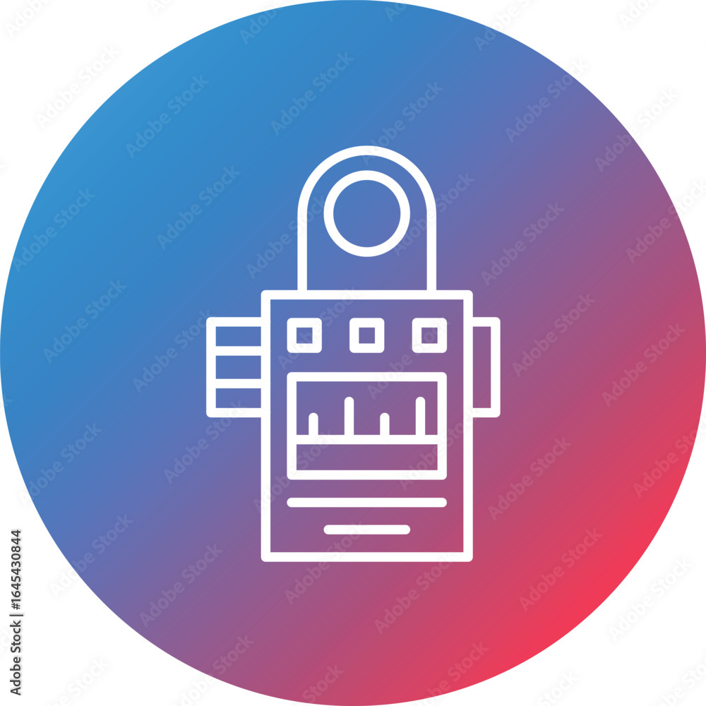 Poster camera meter line gradient circle background icon