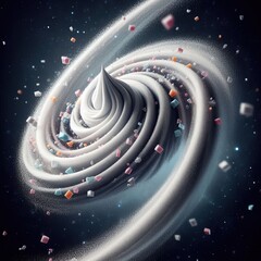 Sugar swirls defying gravity