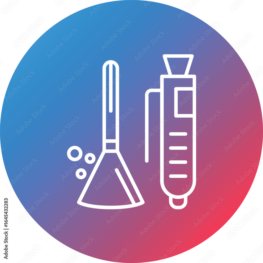 Poster cleaning camera line gradient circle background icon