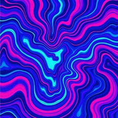 Obraz premium Cool Stylized 3D abstract fluid design with holographic trendy gradient shapes in motion featuring liquid curve and ultraviolet designs on a colorful background