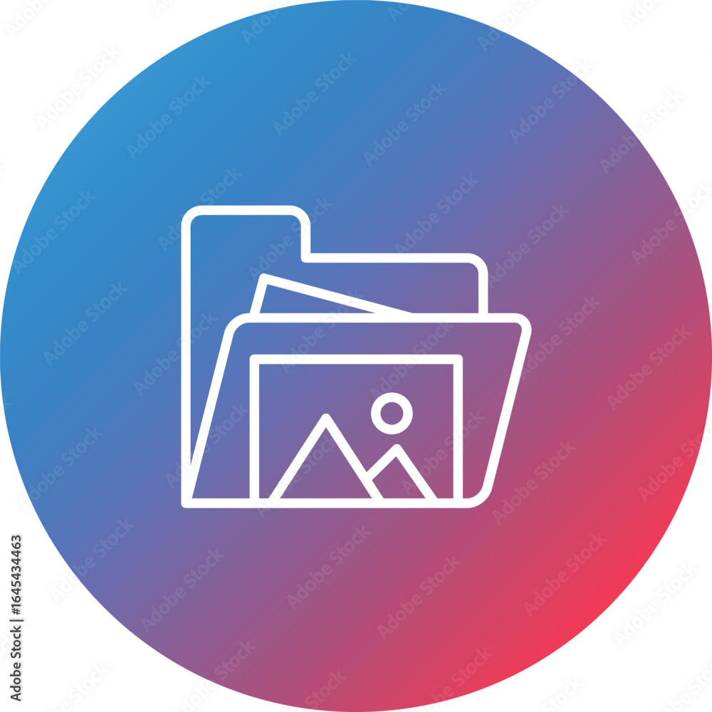 Poster images folder line gradient circle background icon