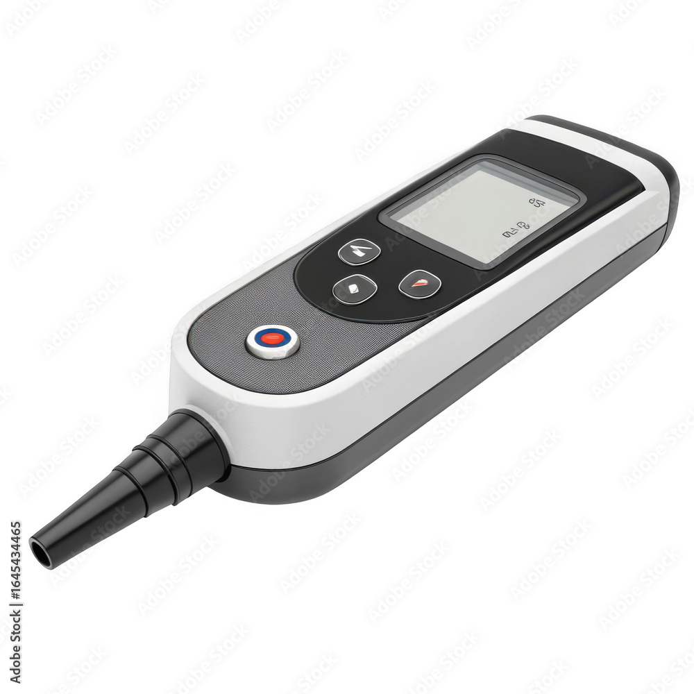 Aufkleber modern handheld digital measurement device with a clear display and control buttons isolated on tran