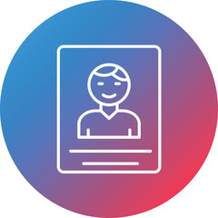 Passport Photo Line Gradient Circle Background Icon