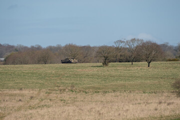 army fighting vehicle in action on a military exercise