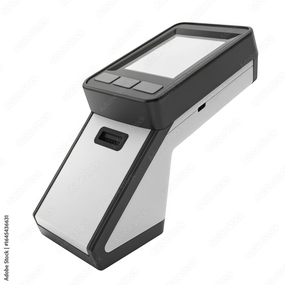 Fototapete modern portable digital measuring device with a screen and buttons isolated on transparent backgroun