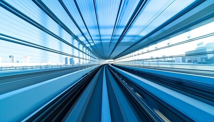 Obraz premium Futuristic train tunnel perspective