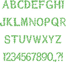 Leafy Herbs Alphabet Lettering ABC Plant Text Font