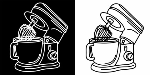 Stand Mixer Line Icon – Kitchen Appliance Outline