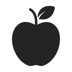 apple silhouette vector  on white