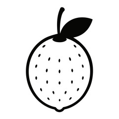 lychee line art vector on white