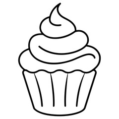 Minimalist Cupcake with Frosting Line Art Vector Illustration
Cupcake Line Art
Minimal Dessert Vector