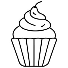 Minimalist Cupcake with Frosting Line Art Vector Illustration
Cupcake Line Art
Minimal Dessert Vector