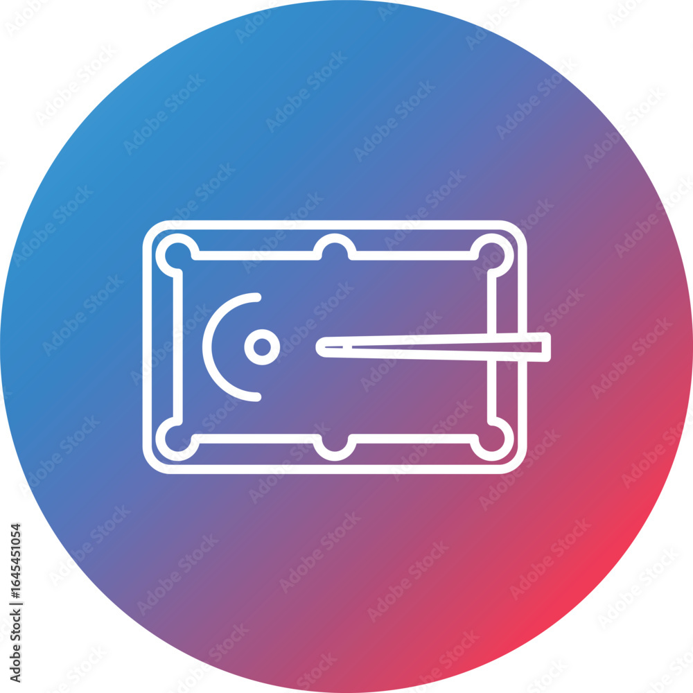Poster billiard game line gradient circle background icon