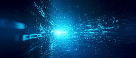 Fototapeta premium Digital transformation event data visualization in a virtual space technology dynamic environment futuristic viewpoint