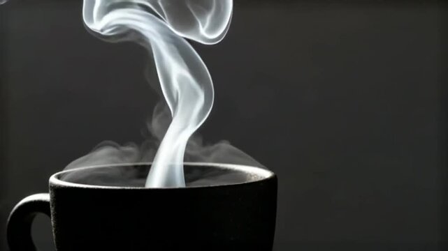 Graceful Swirling Steam Rising from a Hot Drink, Evoking Warmth and Comfort