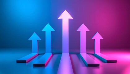 Growth and development represented by an upward arrow