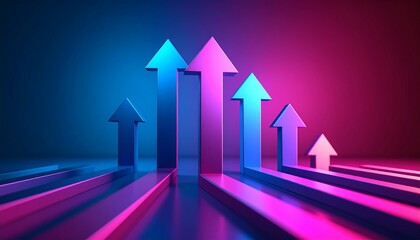 Growth and development represented by an upward arrow