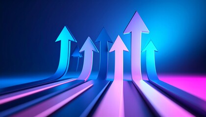 Growth and development represented by an upward arrow